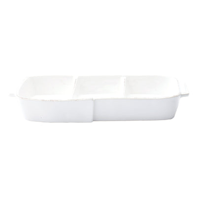 Vietri Lastra White Small Three-Part Server Dinnerware Vietri 