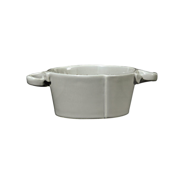 Vietri Lastra Small Handled Bowl Dinnerware Vietri Gray 