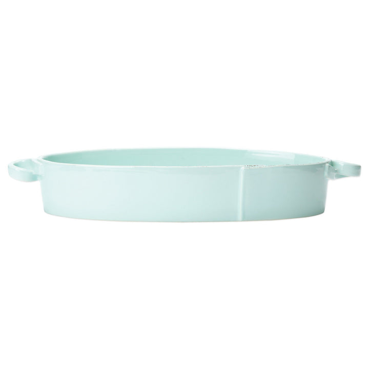 Vietri Lastra Handled Oval Baker Dinnerware Vietri Aqua 