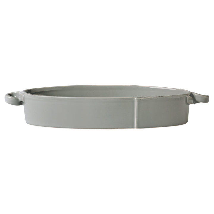 Vietri Lastra Handled Oval Baker Dinnerware Vietri Gray 