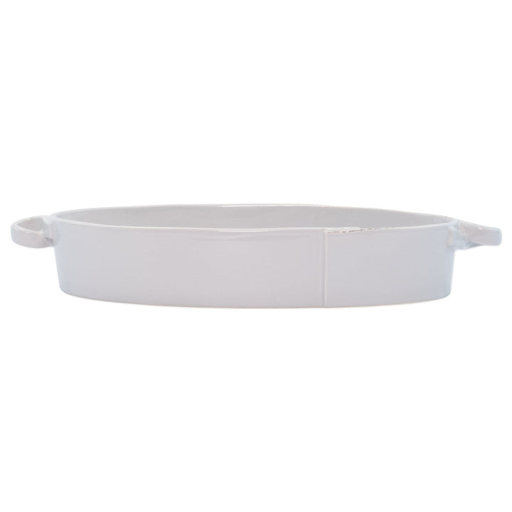 Vietri Lastra Handled Oval Baker Dinnerware Vietri Light Gray 