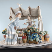 Lladro Porcelain Flowers Market Figurine - Limited Edition Figurines Lladro 