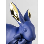 Lladro Porcelain Attentive Bunny Figurine (Blue-Gold) Figurines Lladro 