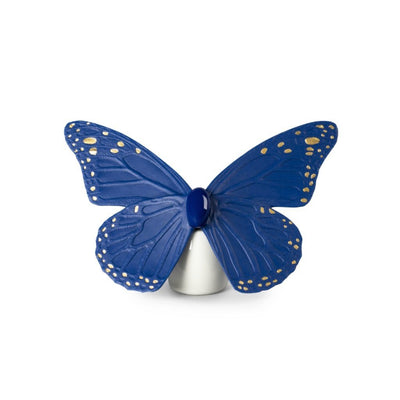 Lladro Porcelain Butterfly Figurine - Golden Luster & Blue Figurines Lladro 