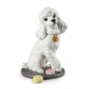 Lladro Porcelain Poodle With Mochis Figurine Figurines Lladro 