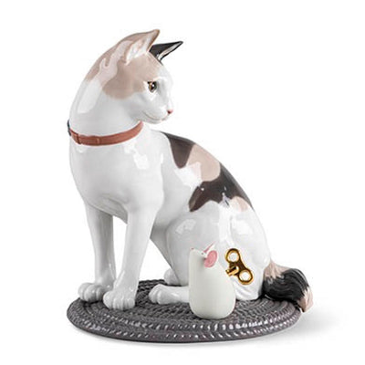 Lladro Porcelain Cat & Mouse Game Figurine Figurines Lladro 