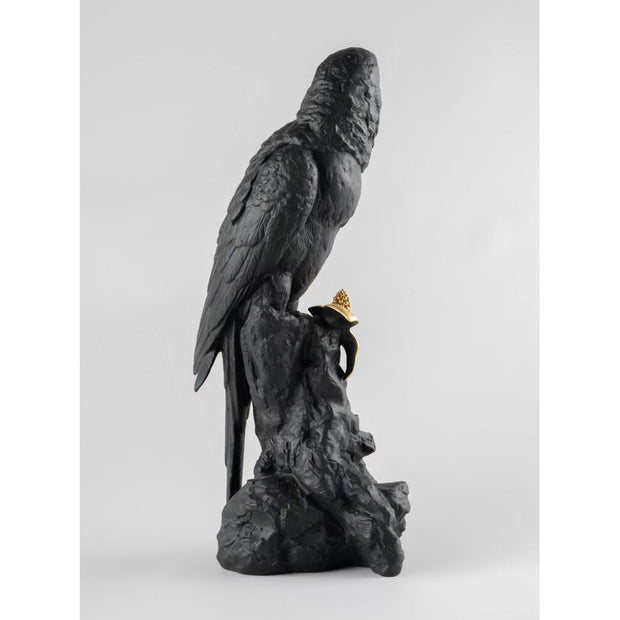 Lladro Porcelain Macaw Bird Figurine - Black & Gold LE 1000 Figurines Lladro 