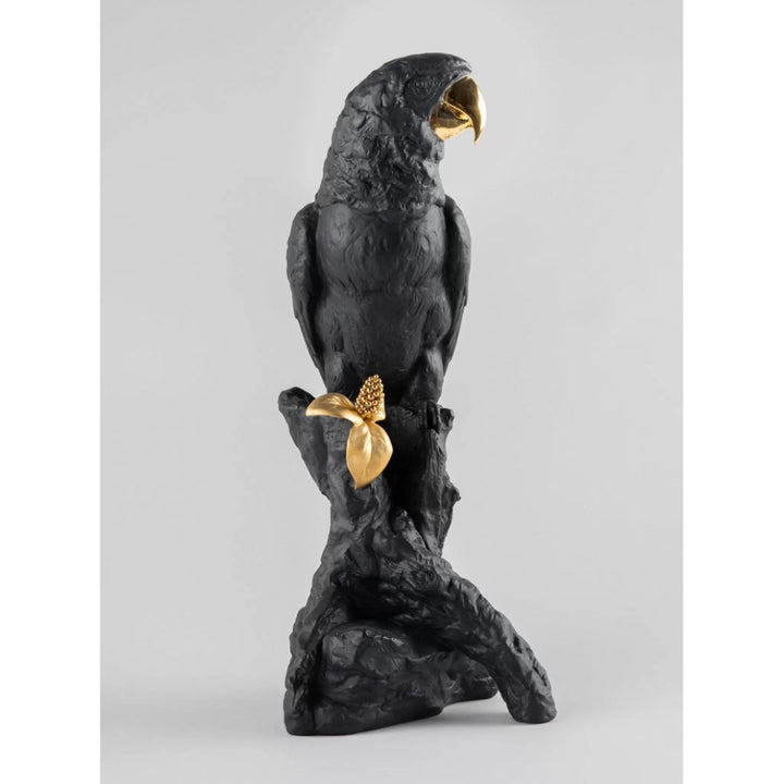 Lladro Porcelain Macaw Bird Figurine - Black & Gold LE 1000 Figurines Lladro 