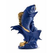 Lladro Porcelain Koi Figurine (Blue-Gold) LE 750 Figurines Lladro 