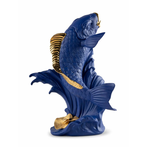 Lladro Porcelain Koi Figurine (Blue-Gold) LE 750 Figurines Lladro 