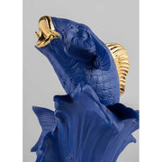 Lladro Porcelain Koi Figurine (Blue-Gold) LE 750 Figurines Lladro 