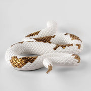 Lladro Porcelain Snake Figurine (White-Copper) Figurines Lladro 