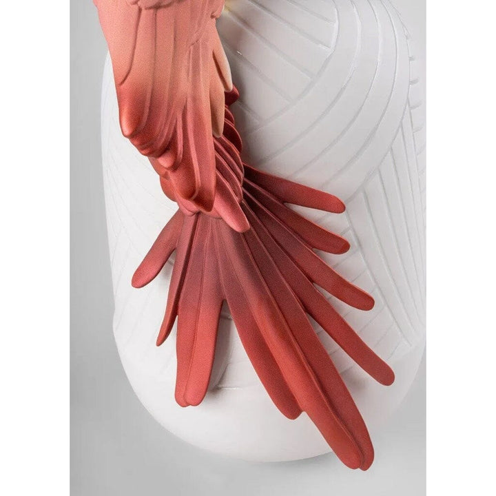 Lladro Porcelain Macaw Bird Vase (Red) Vases Lladro 
