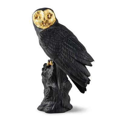 Lladro Porcelain Owl Figurine - Black & Gold LE 1000 Figurines Lladro 