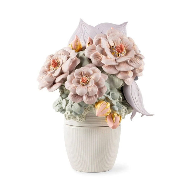 Lladro Porcelain Vase With Flowers (Pink) Vases Lladro 