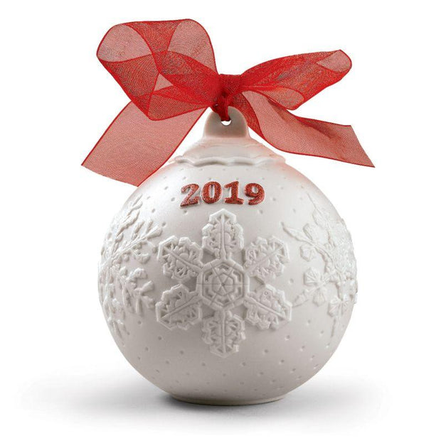 Lladro Porcelain 2019 Ball Christmas Ornament (Re-Deco Red) Christmas Ornaments Lladro 
