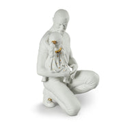 Lladro Porcelain In Daddy's Arms Figurine - White & Gold Figurines Lladro 