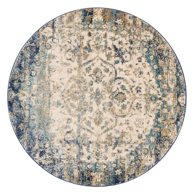 Loloi Anastasia AF 06 Blue / Ivory Area Rug Rugs Loloi 5' 3" x 5' 3" Round 