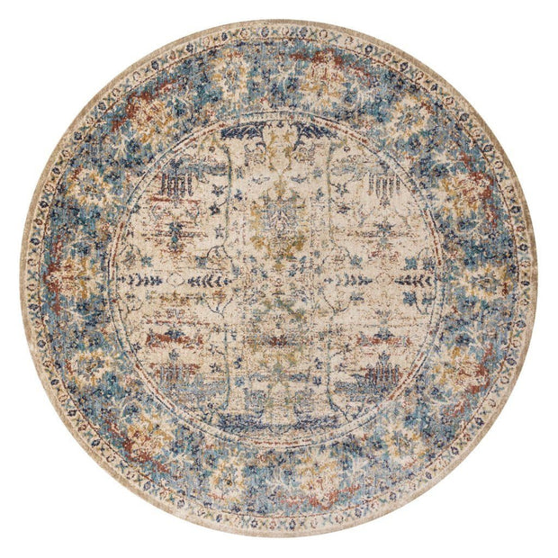 Loloi Anastasia AF 07 Sand / Light Blue Area Rug Rugs Loloi 5' 3" x 5' 3" Round 