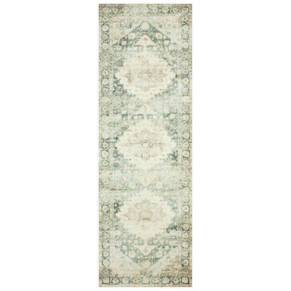 Loloi II Rosette ROS 08 Blue / Green Area Rug Rugs Loloi 2’ 6" x 7’ 6” Runner 