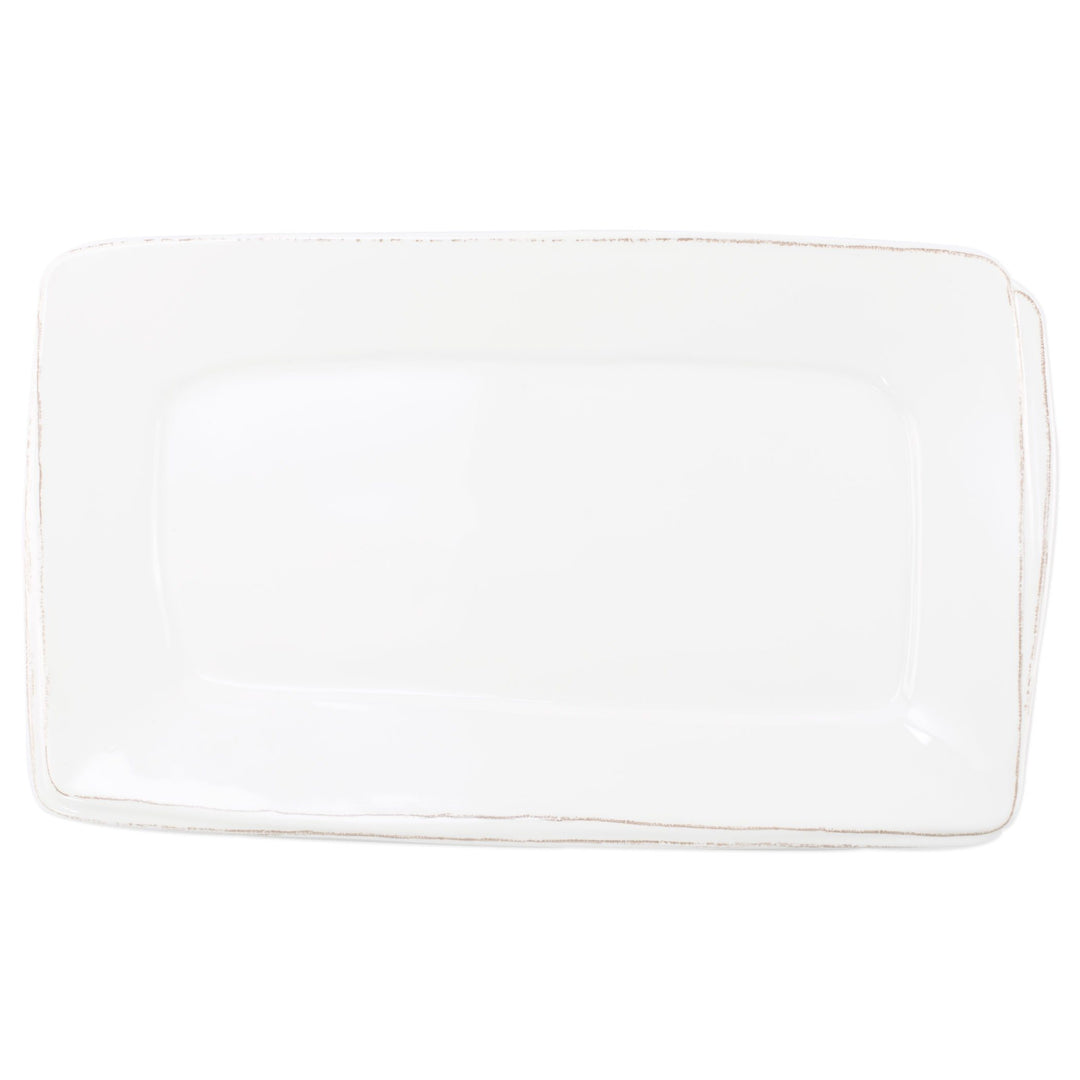 Vietri Melamine Lastra White Rectangular Platter Dinnerware Vietri 
