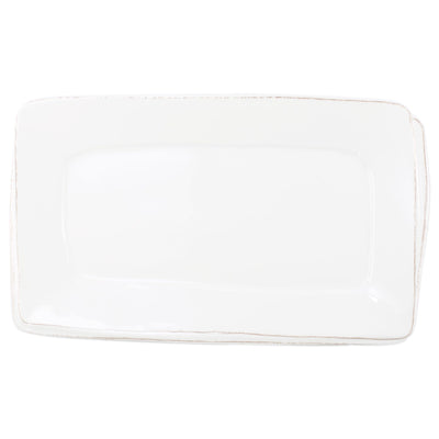 Vietri Melamine Lastra White Rectangular Platter Dinnerware Vietri 