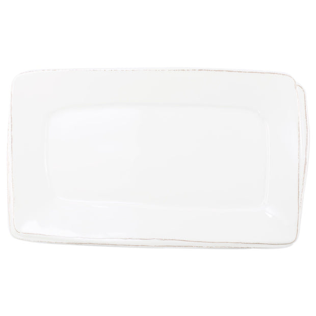 Vietri Melamine Lastra White Rectangular Platter Dinnerware Vietri 
