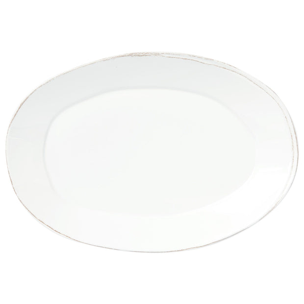 Vietri Melamine Lastra White Oval Platter Dinnerware Vietri 