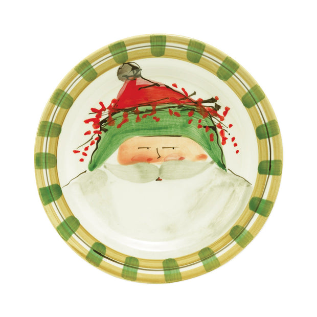 Vietri Old St. Nick Dinner Plate - Green Hat Dinnerware Vietri 