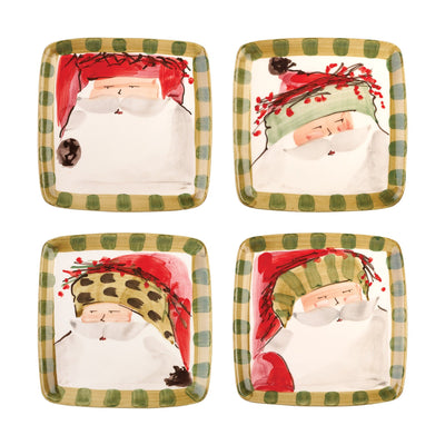 Vietri Old St. Nick Assorted Square Salad Plates - Set of 4 Dinnerware Vietri 