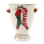 Vietri Old St. Nick Footed Urn w/ Chimney & Stockings Dinnerware Vietri 