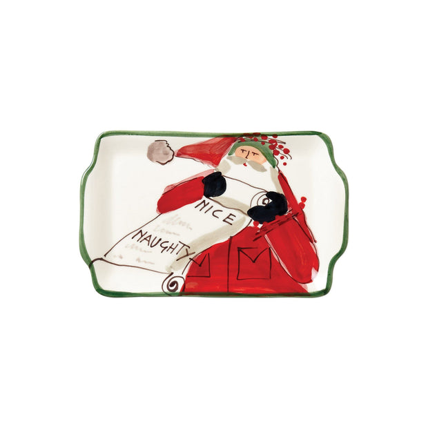 Vietri Old St. Nick Rectangular Plate - Naughty or Nice Dinnerware Vietri 