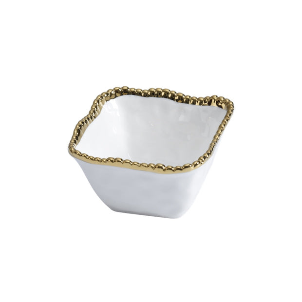 Pampa Bay Golden Salerno Square Snack Bowl Dinnerware Pampa Bay 