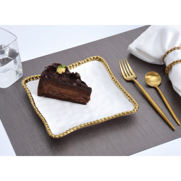 Pampa Bay Golden Salerno Square Appetizer / Dessert Plate Dinnerware Pampa Bay 