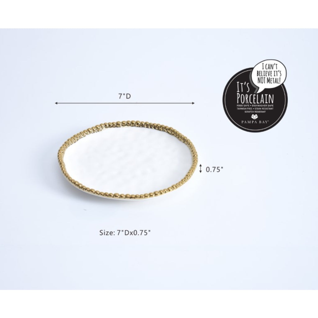 Pampa Bay Golden Salerno Round Appetizer / Dessert Plate Dinnerware Pampa Bay 