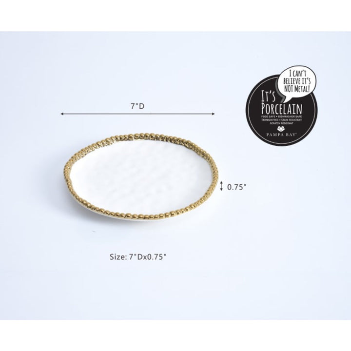 Pampa Bay Golden Salerno Round Appetizer / Dessert Plate Dinnerware Pampa Bay 