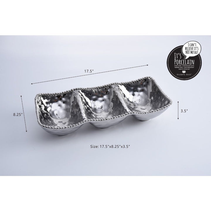 Pampa Bay Verona 3-Section Serving Piece Dinnerware Pampa Bay 