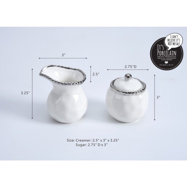 Pampa Bay Salerno Small Creamer & Sugar Set Dinnerware Pampa Bay 