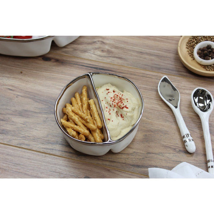 Pampa Bay Bianca Small 2 Section Serving Piece Dinnerware Pampa Bay 