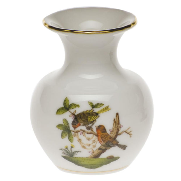 Herend Medium Bud Vase W/Lip Figurines Herend Rothschild Bird 