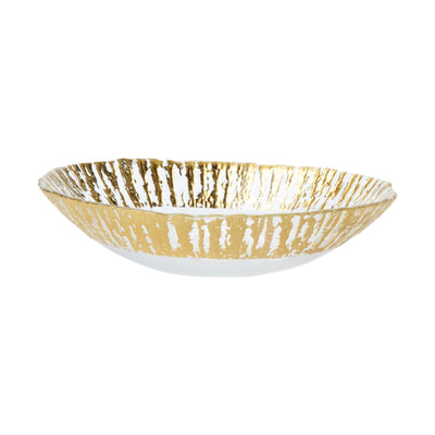 Vietri Rufolo Glass Gold Medium Oval Serving Bowl Dinnerware Vietri 