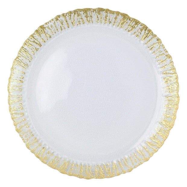 Vietri Rufolo Glass Gold Round Platter Dinnerware Vietri 