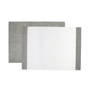 Vietri White/Gray Edged Rectangular Reversible Placemat Dinnerware Vietri 