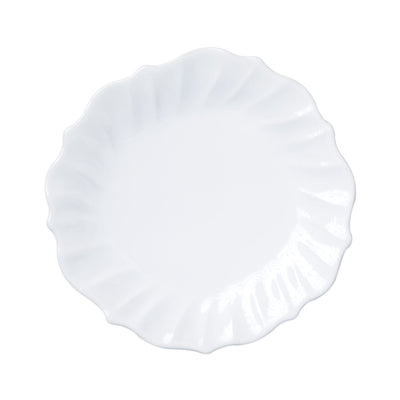 Vietri Incanto Stone White Ruffle Dinner Plate Dinnerware Vietri 