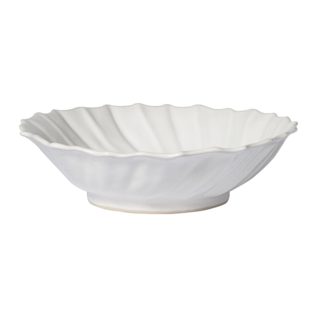 Vietri Incanto Stone White Ruffle Large Bowl Dinnerware Vietri 