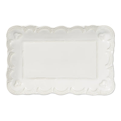 Vietri Incanto Stone White Lace Small Rectangular Platter Dinnerware Vietri 