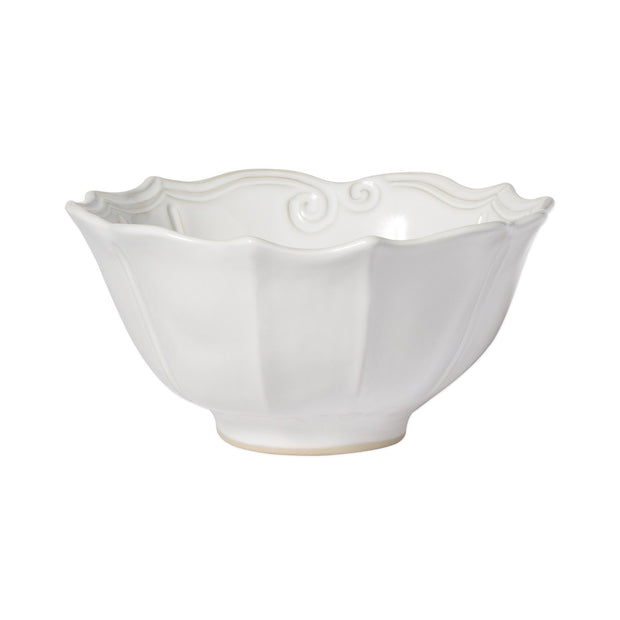 Vietri Incanto Stone White Baroque Medium Serving Bowl Dinnerware Vietri 