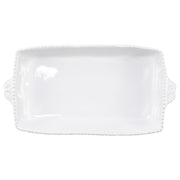 Vietri Incanto Stone White Stripe Rectangular Baker Dinnerware Vietri 