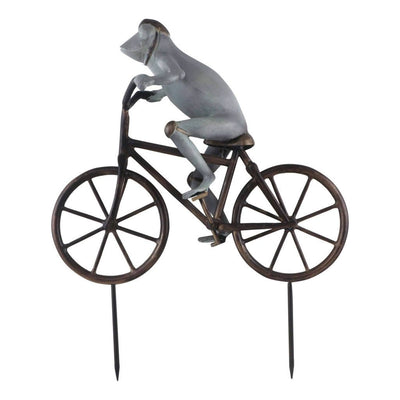 SPI Garden Frog on Bicycle Sculpture Sculptures SPI 