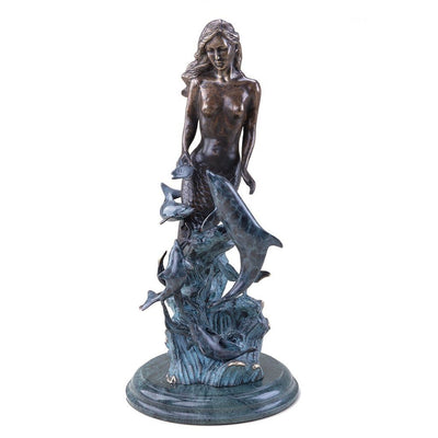 SPI Gallery Mermaid With Dolphins Sculpture Sculptures SPI 